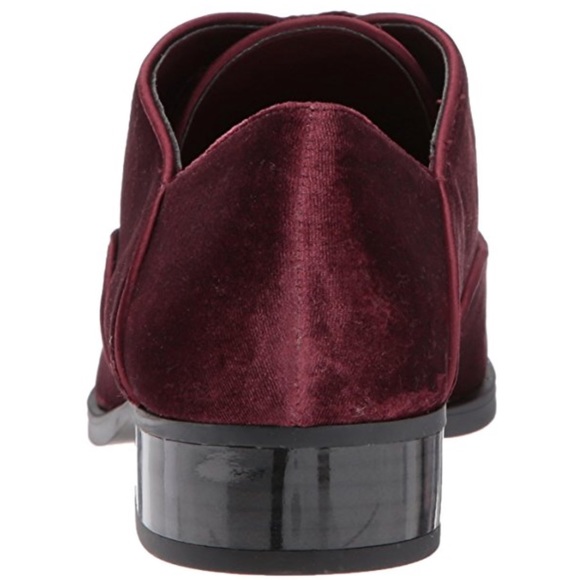 Red Wine Velvet Soft Thick Laces Boyfriend Loafers - Picture 8 of 8